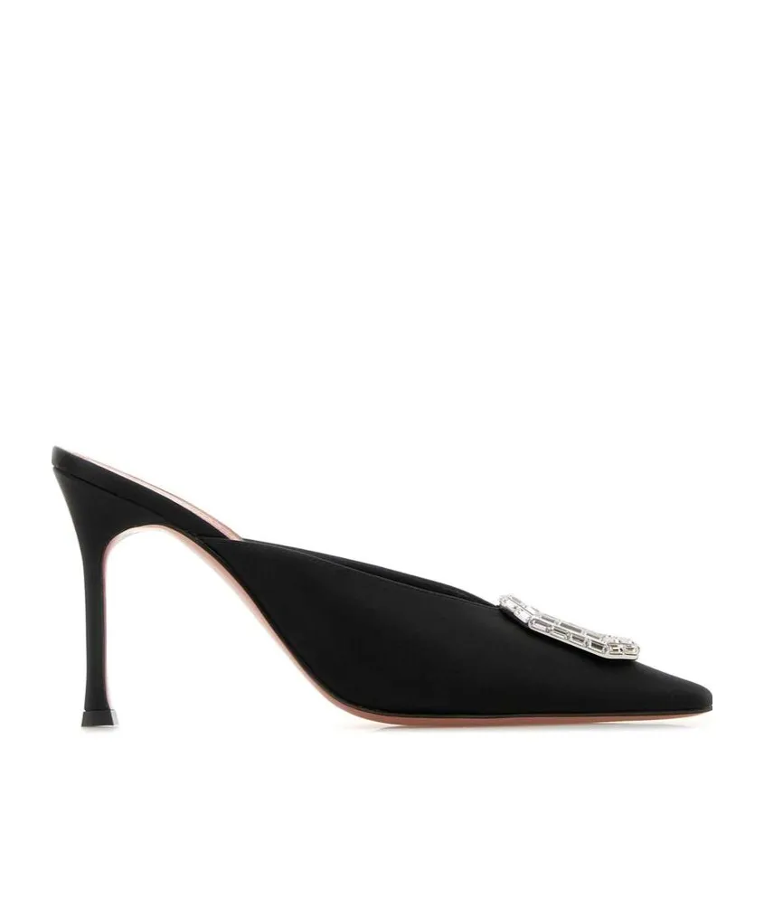 Pointed High-Heeled Mules