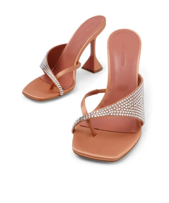 Square-Headed High-Heeled Sandals