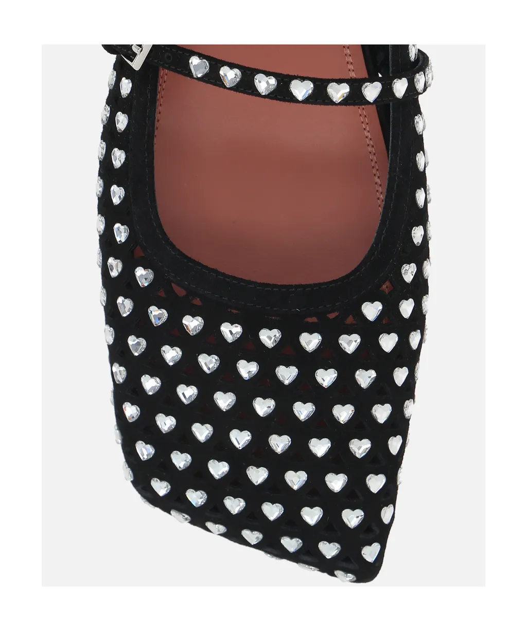 Crystal Heart Ballet Flats