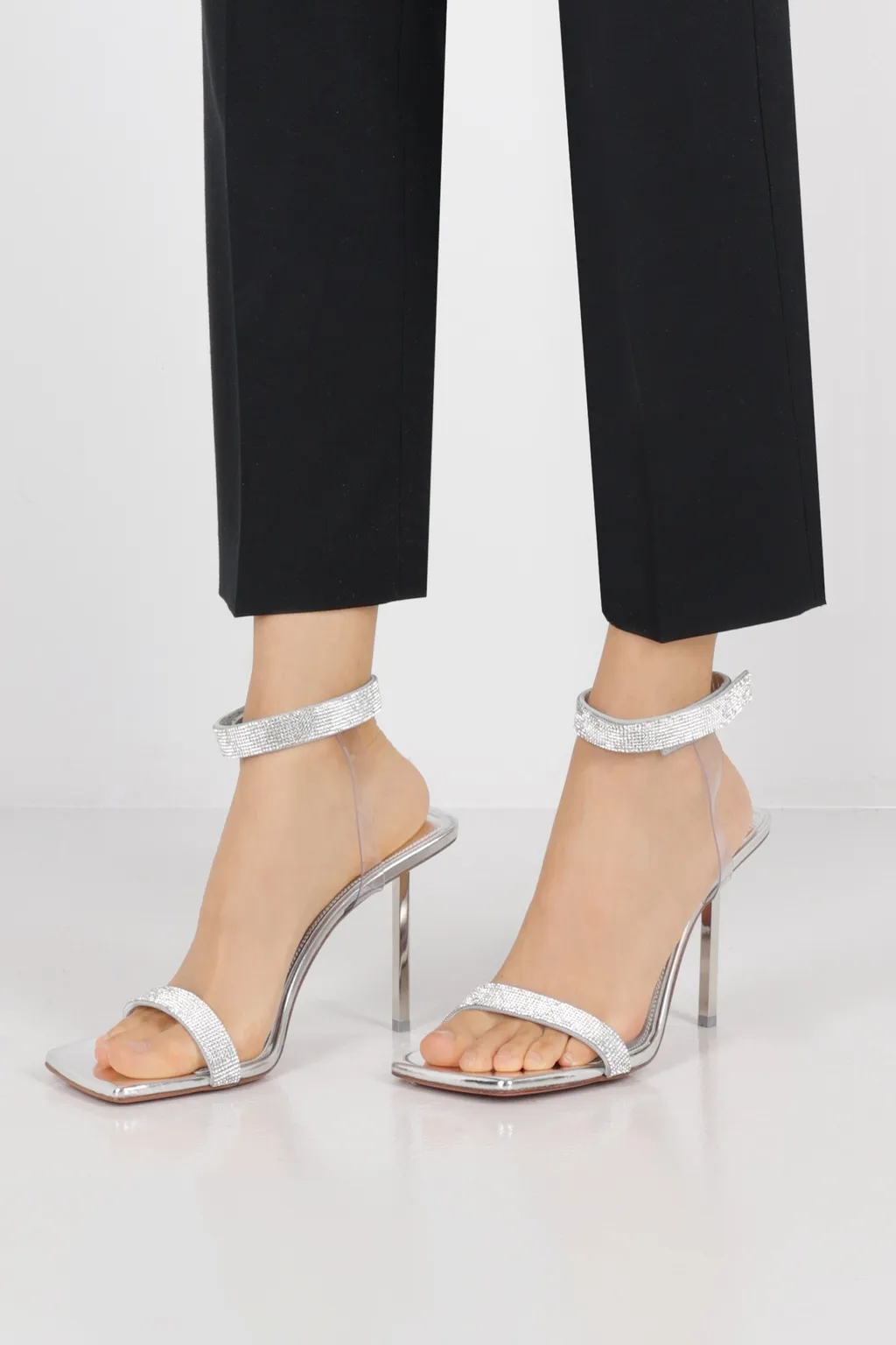 Square-Headed High-Heeled Sandals