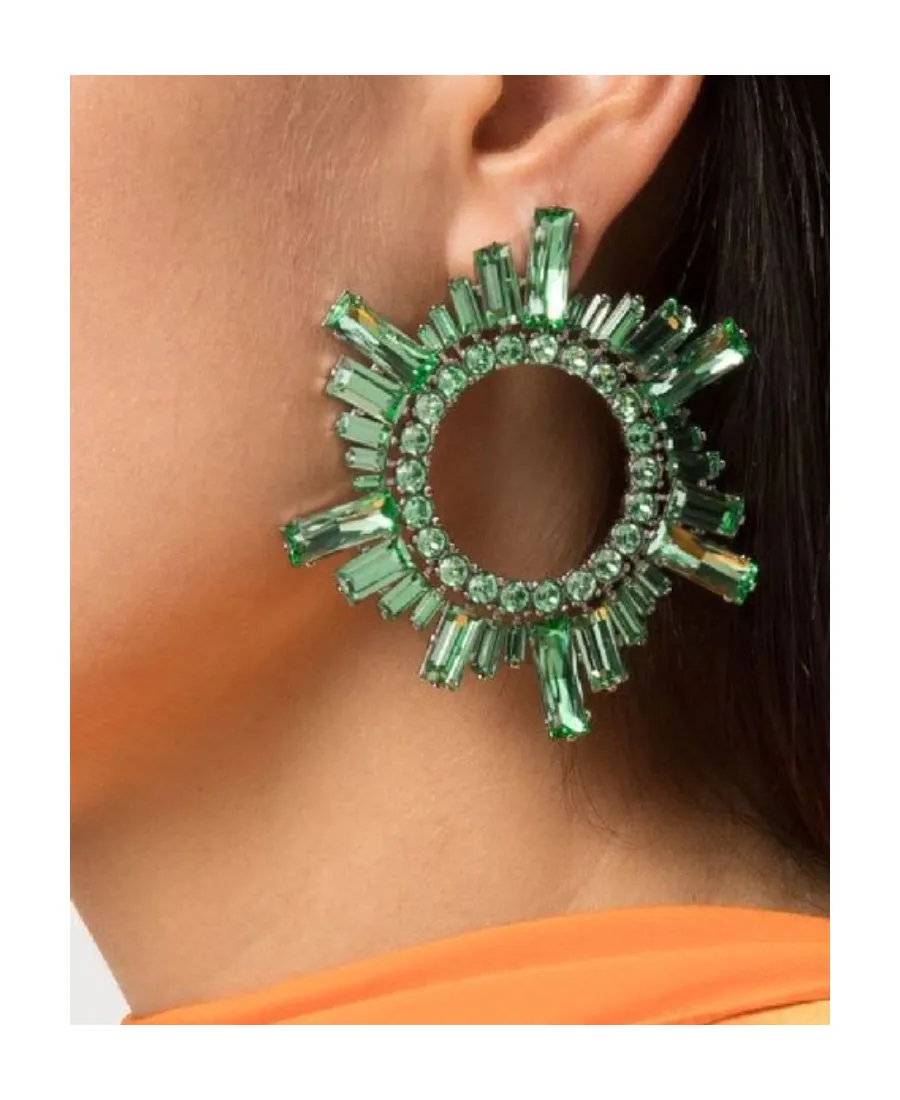 Begum Green Crystal Earrings