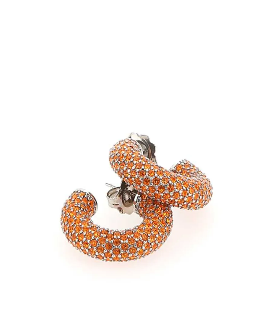 Crystal-Embellished Hoop Earrings