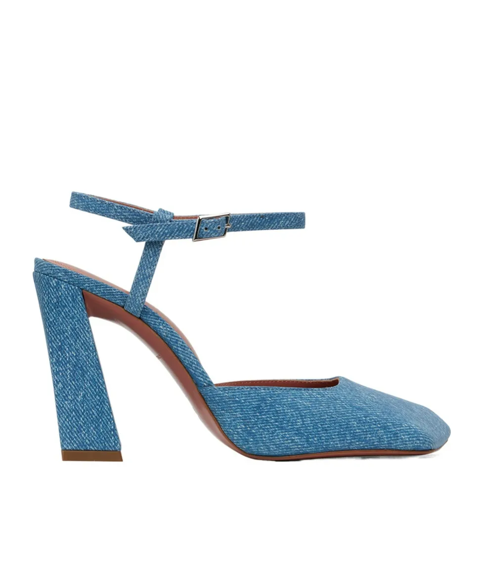 Charlotte Pump Block Printed Denim