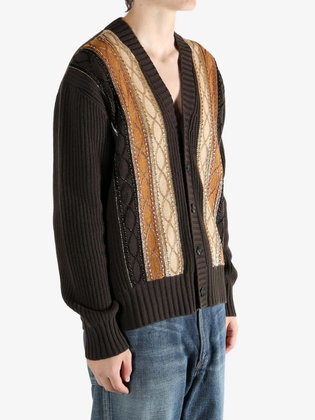 Embellished Striped Cardigan