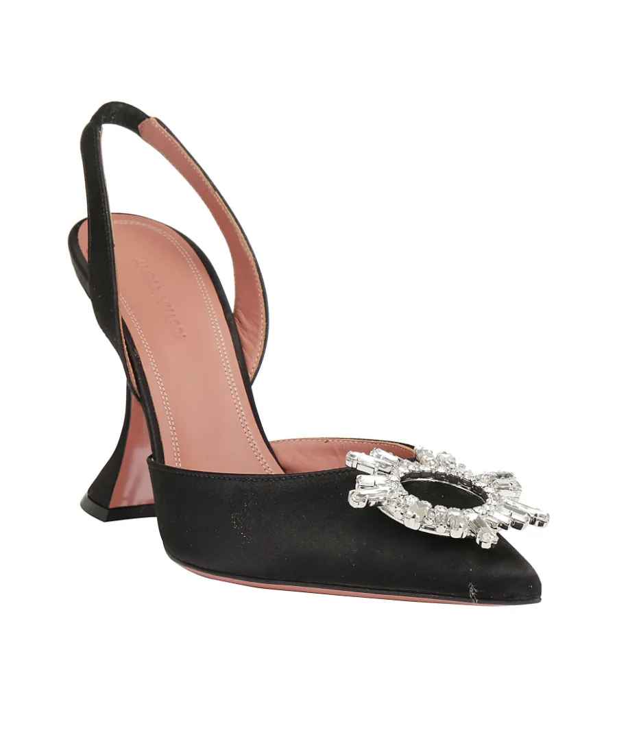 Begum Crystal-Buckle Slingback Pumps