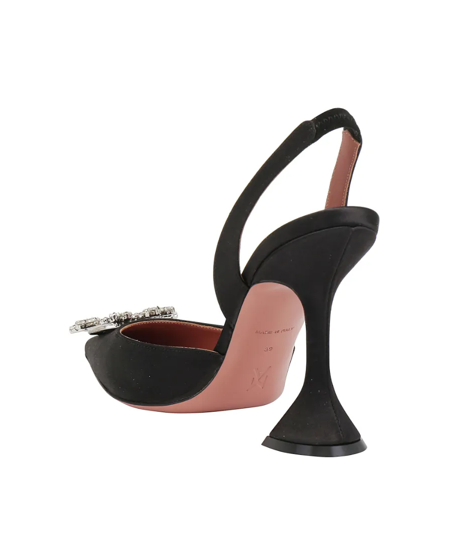 Begum Crystal-Buckle Slingback Pumps