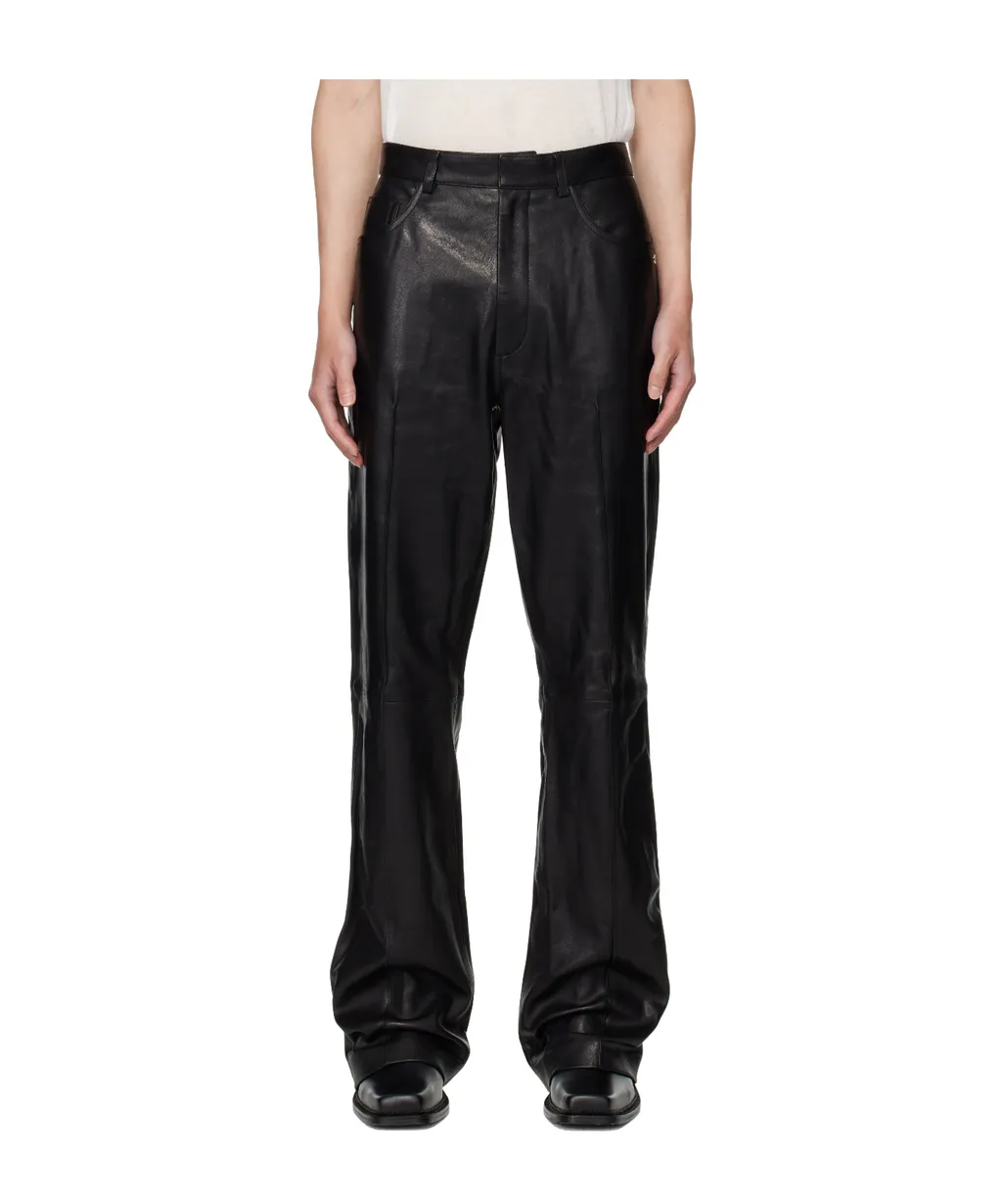 Leather Bootcut Trousers