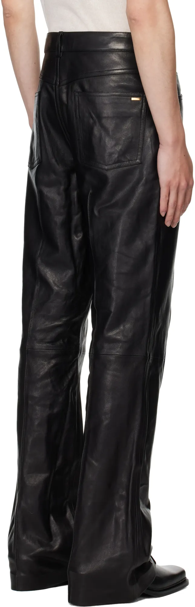 Leather Bootcut Trousers