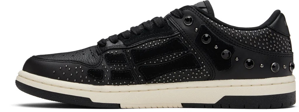 Perforated Studded Lace-Up Sneakers