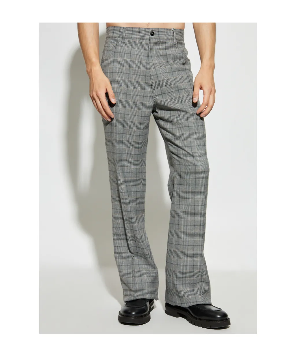 Checked Flared Trousers