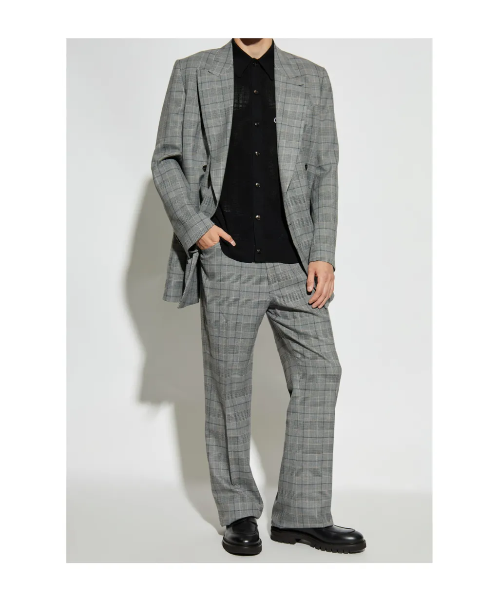 Checked Flared Trousers