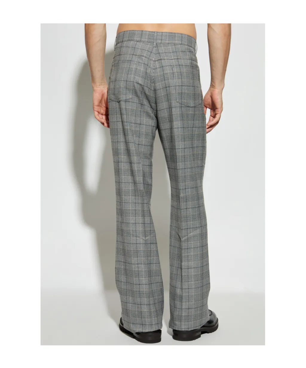 Checked Flared Trousers
