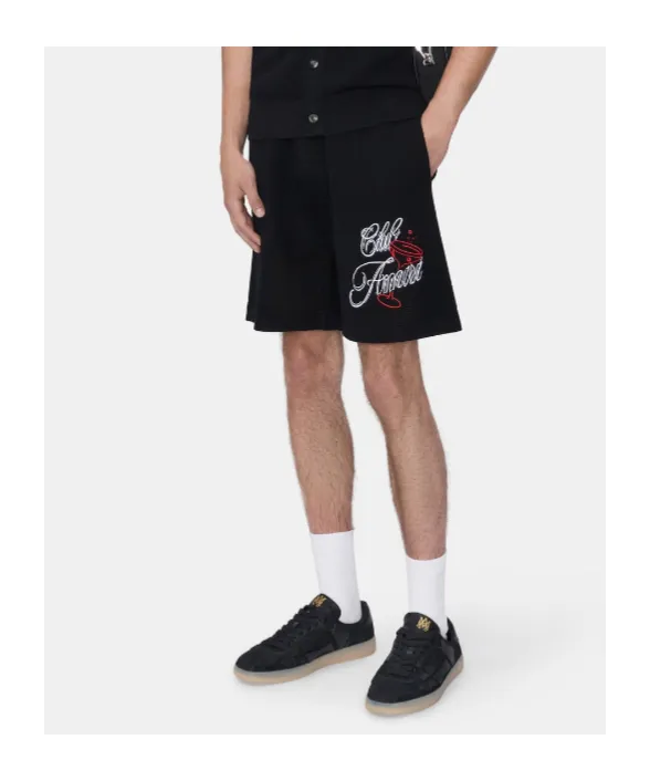 Embroidered-Lettering Shorts