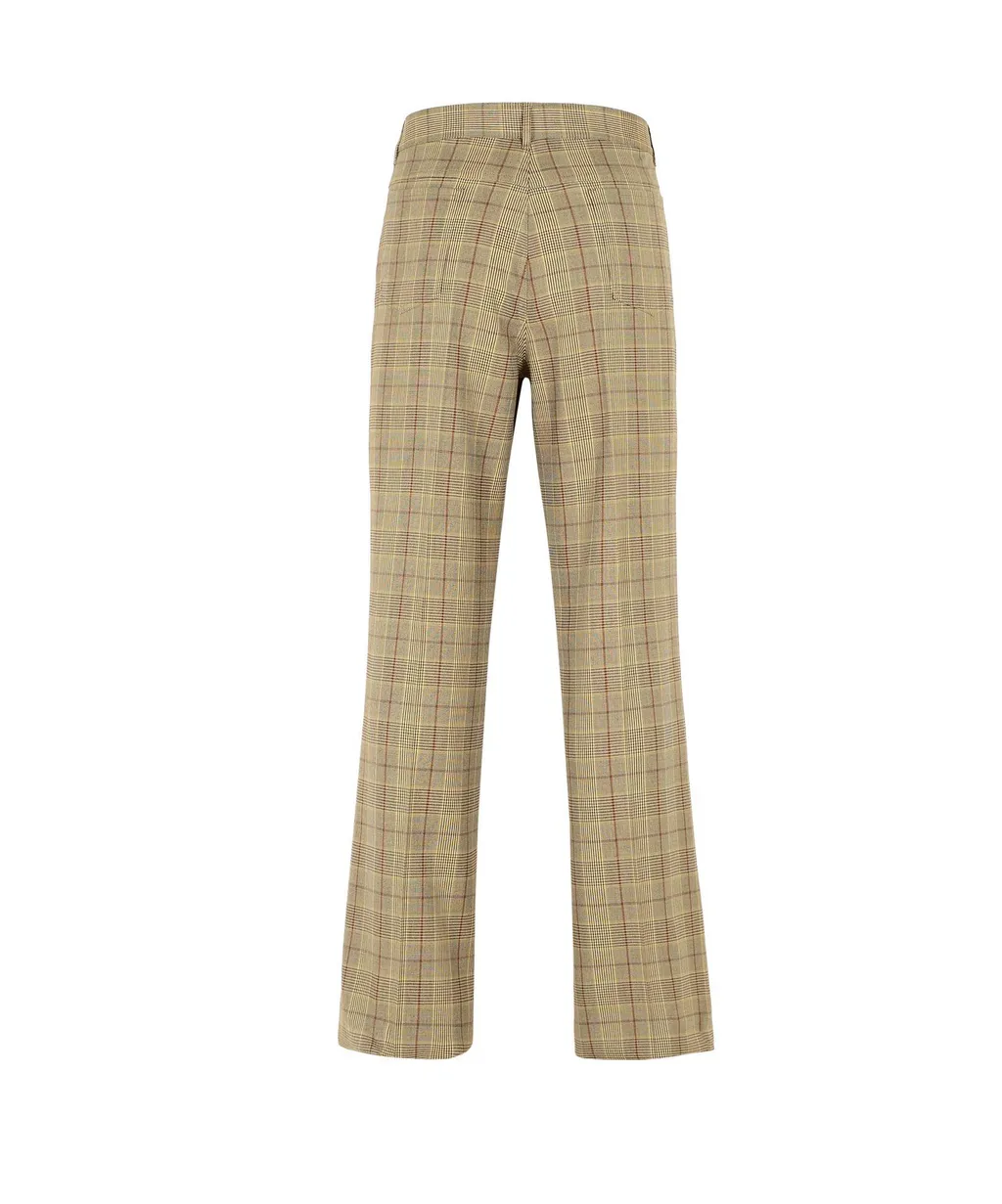 Checked Flared Trousers