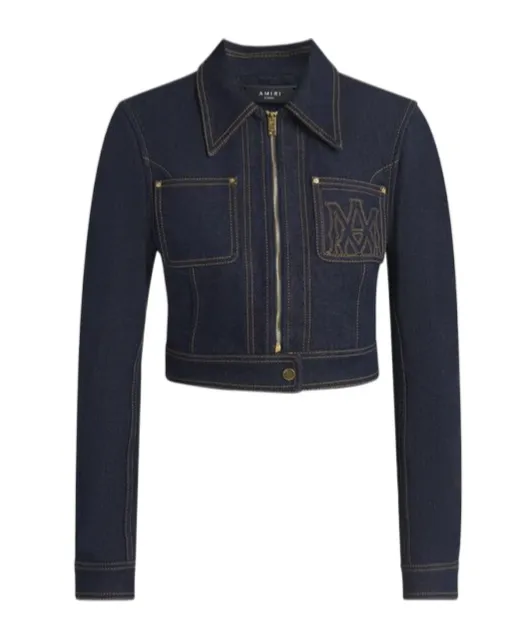 Zip-Up Cropped Denim Jacket