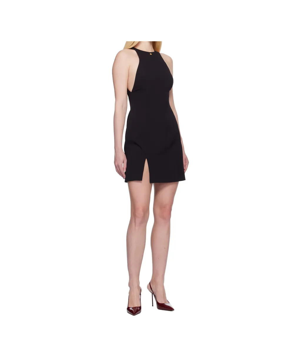 Halter-Neck Logo-Detail Mini Dress