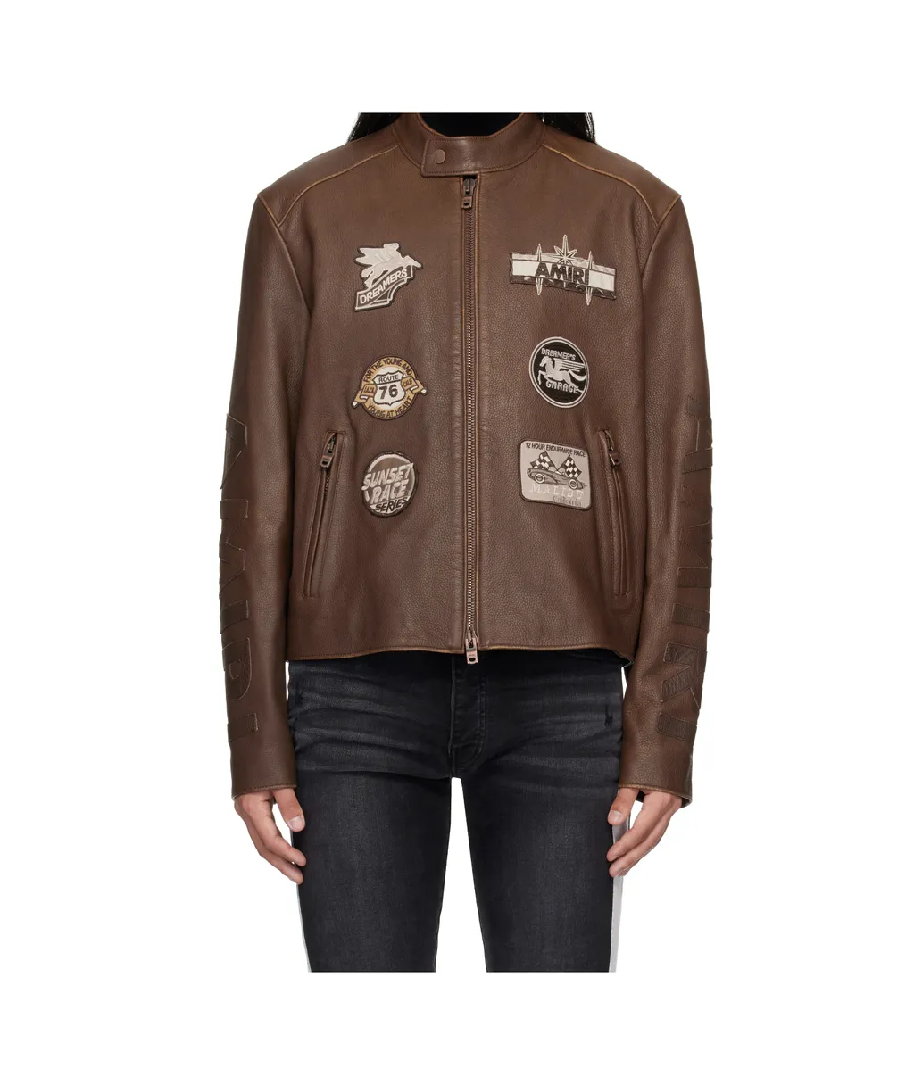 Patch Racing Leather Jacket