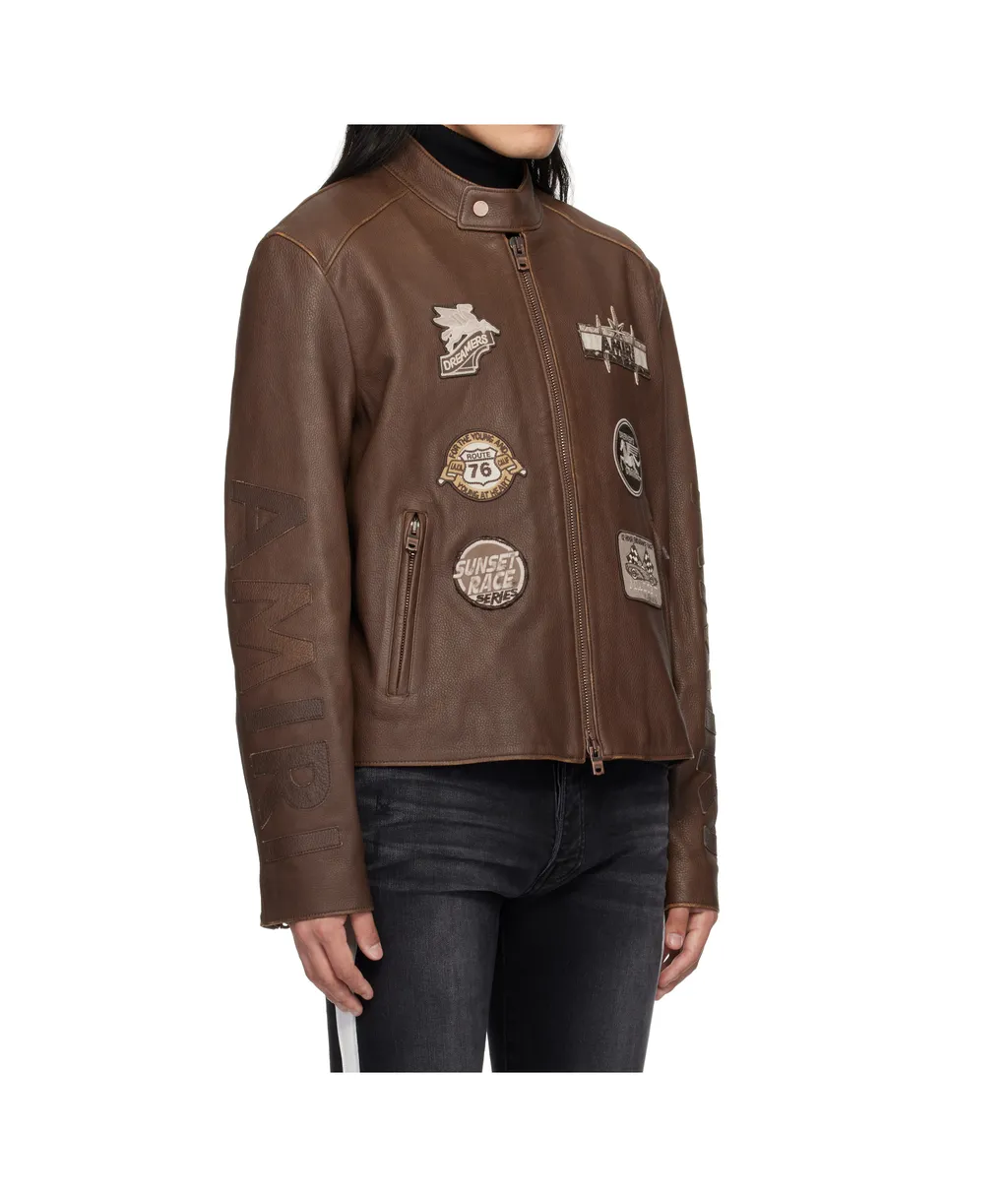 Patch Racing Leather Jacket