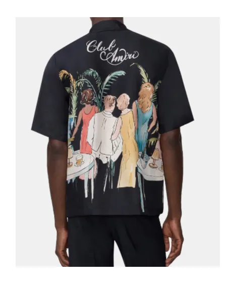 Illustration-Print Short-Sleeve Shirt