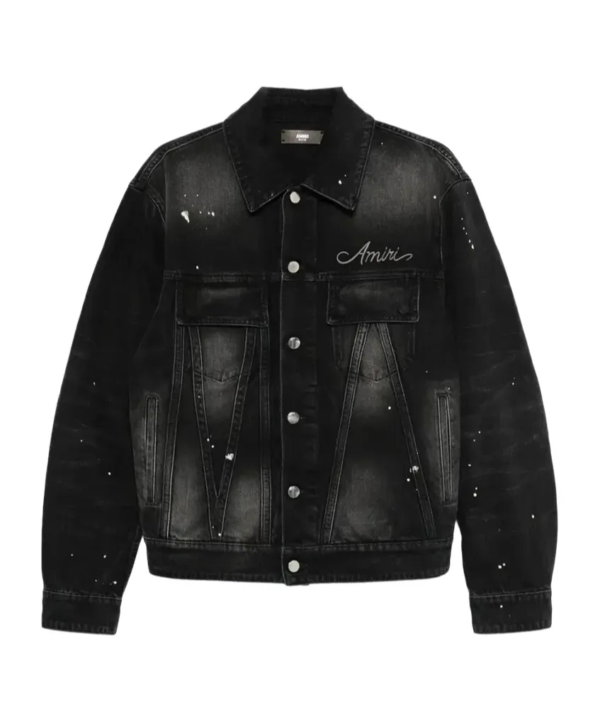 Paint-Splatter Denim Jacket