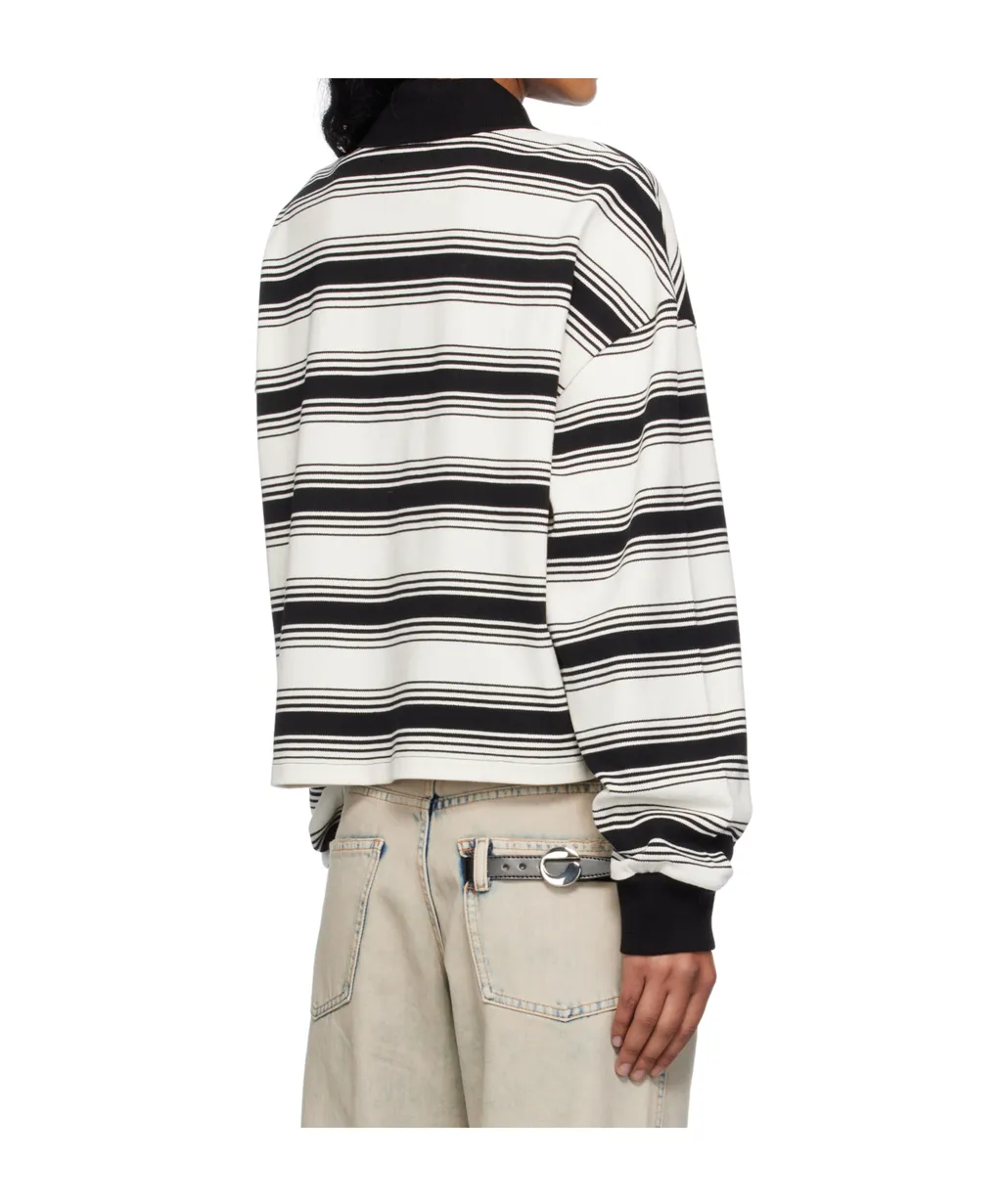 Ma Striped Oversized Polo Shirt