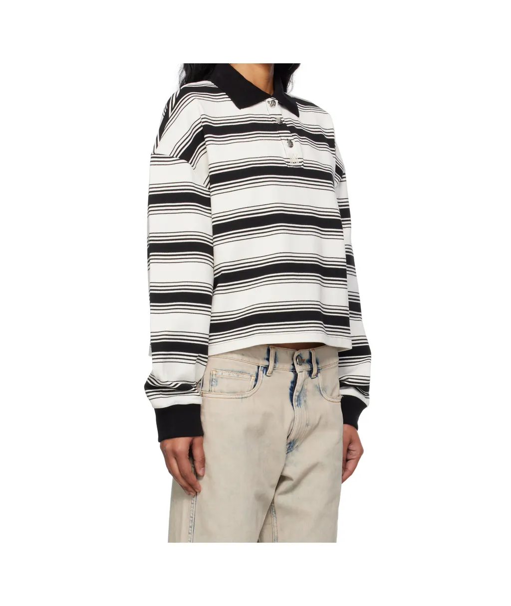 Ma Striped Oversized Polo Shirt