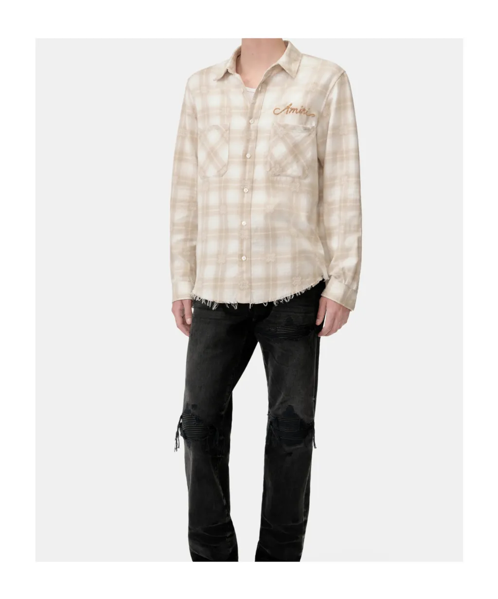 Checked Frayed Shirt