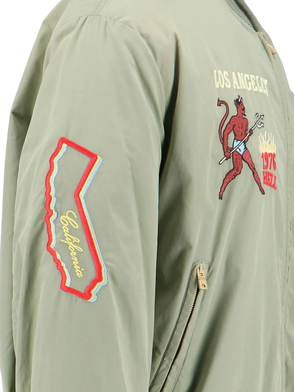Zip-Up Embellished Bomber Jacket