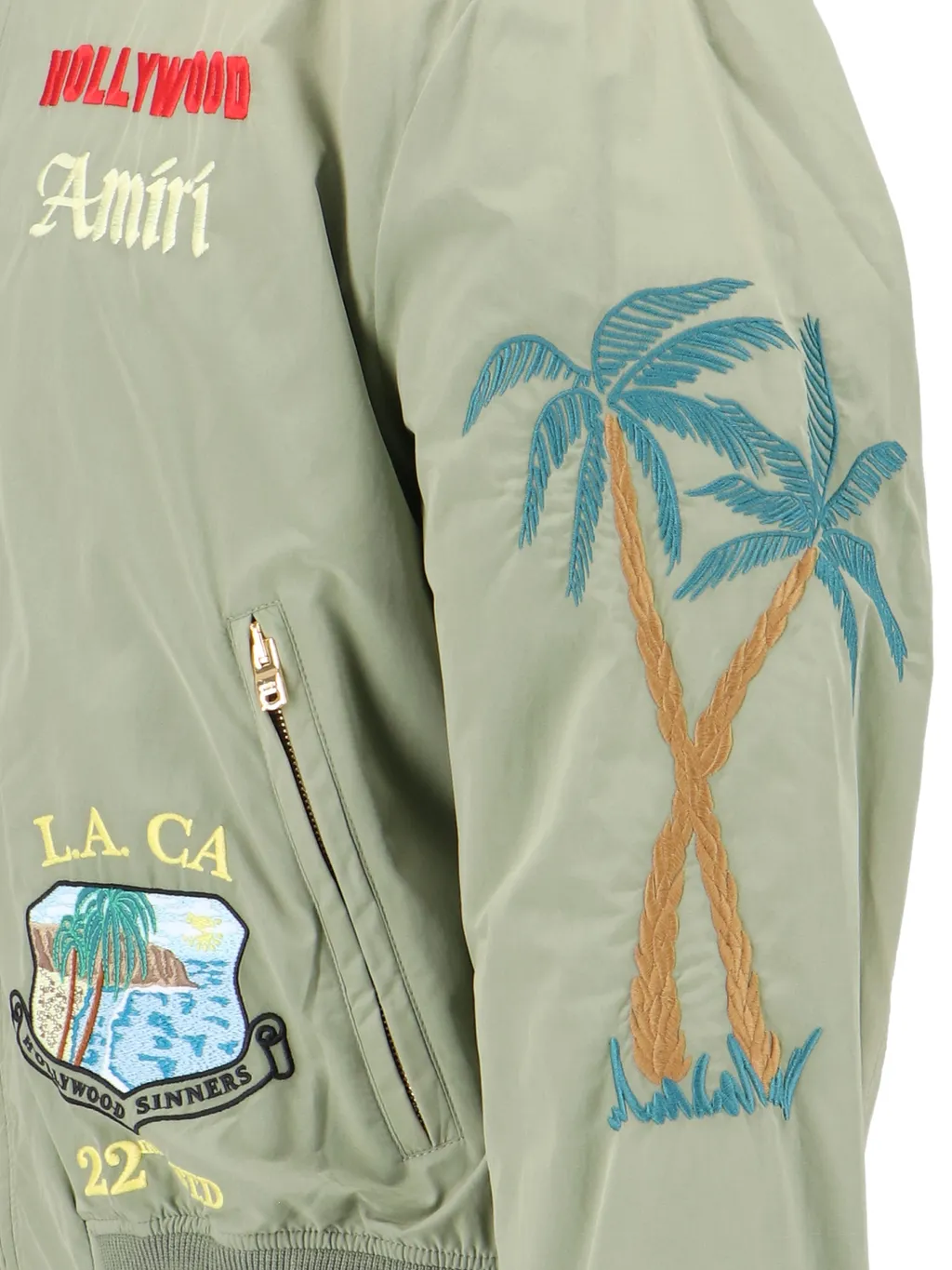 Zip-Up Embellished Bomber Jacket