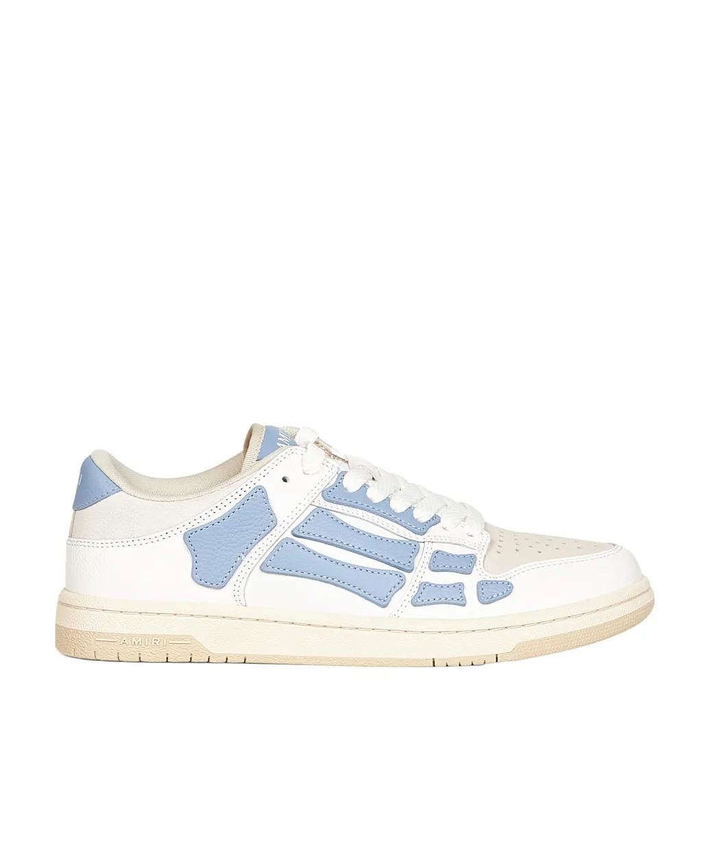 Skeleton-Appliqué Leather Trainers