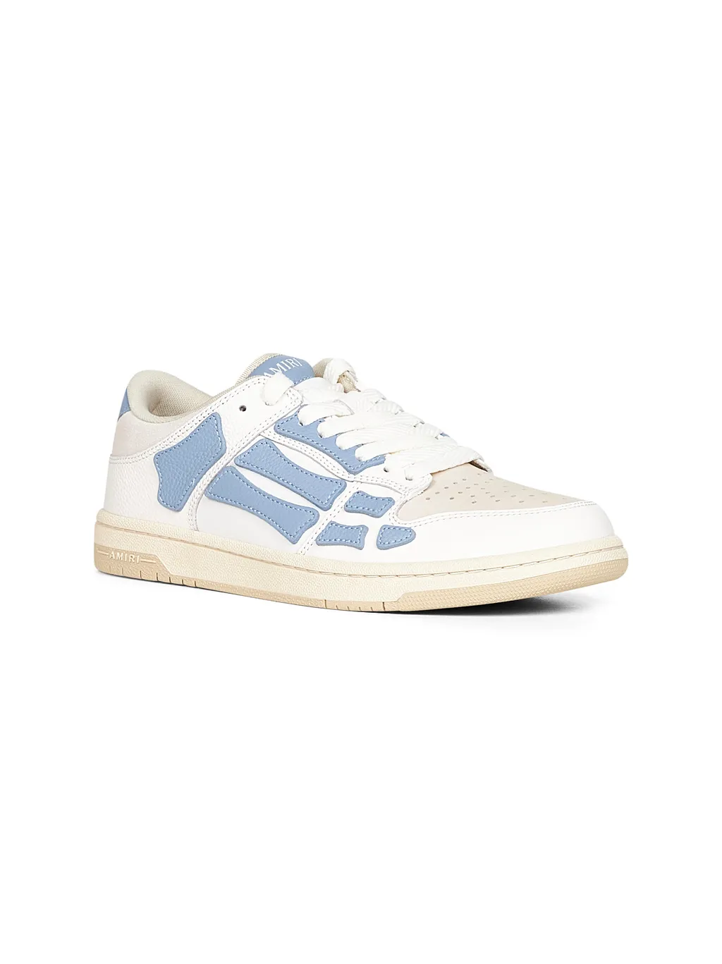 Skeleton-Appliqué Leather Trainers