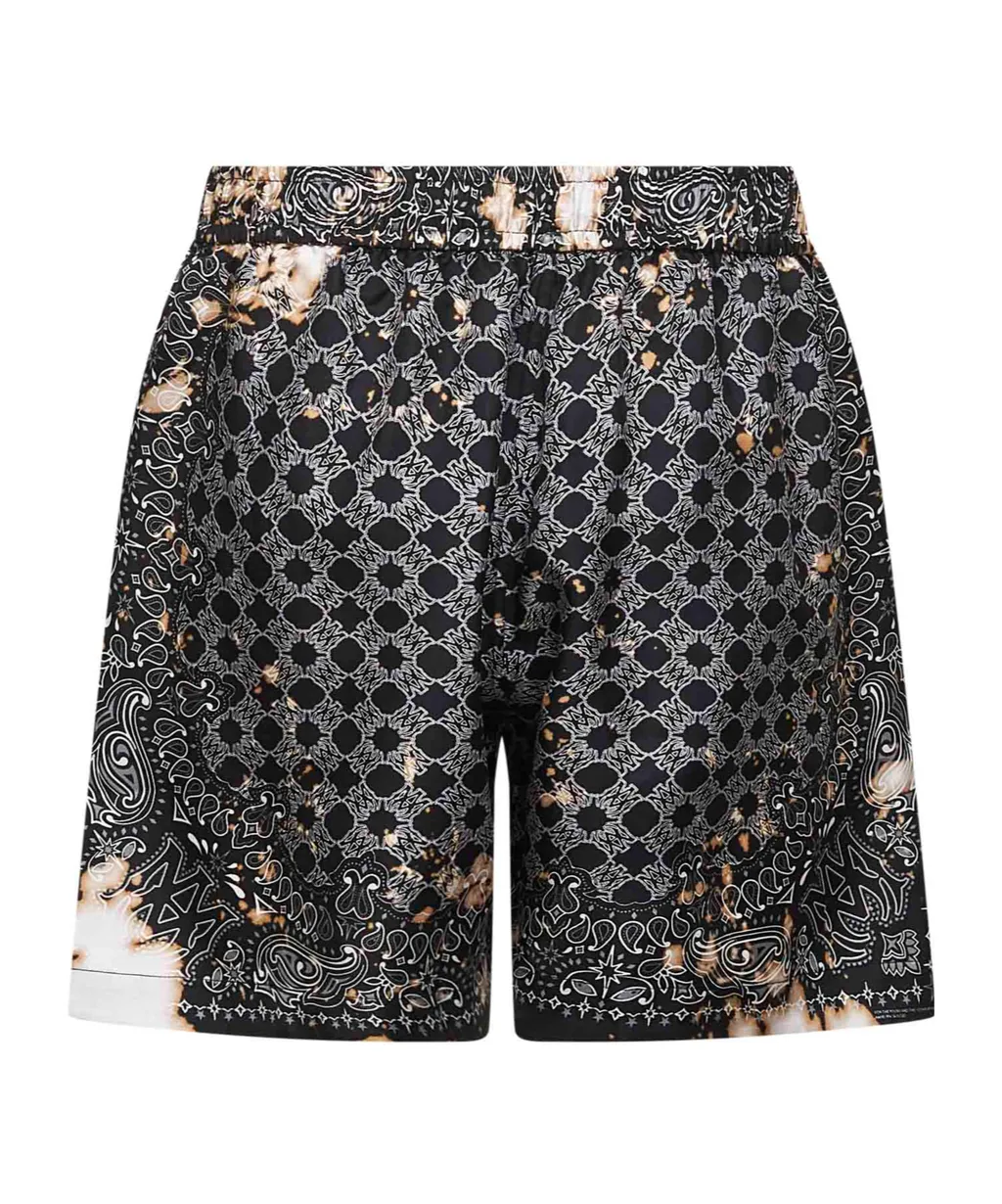 Graphic Printed Drawstring Shorts