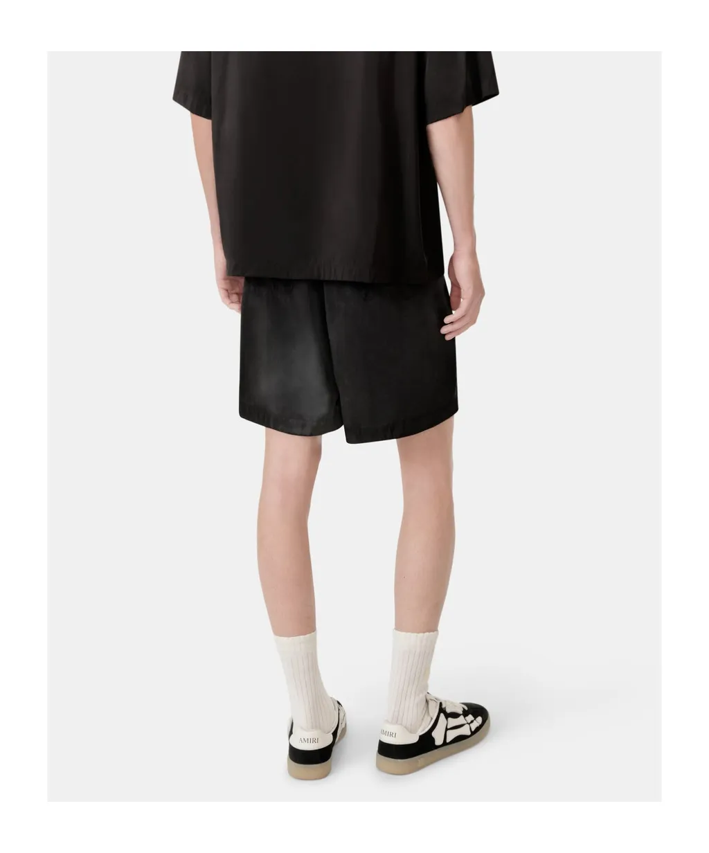 Hollywood Logo Embroidered Silk Shorts