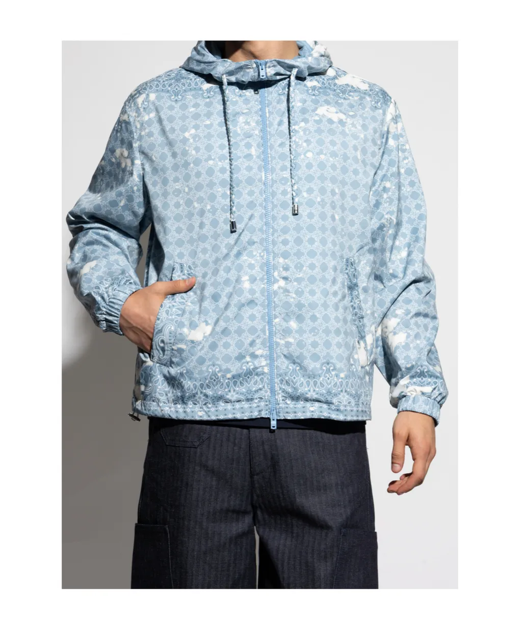 Paisley-Print Hooded Sport Jacket