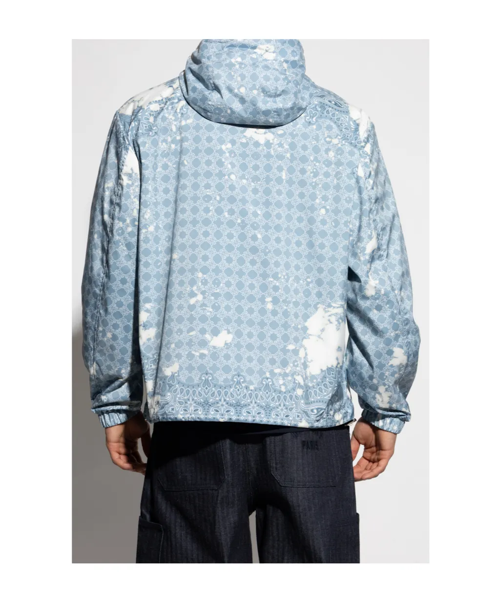 Paisley-Print Hooded Sport Jacket