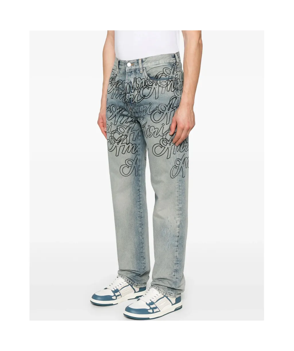 Letter Print Jeans