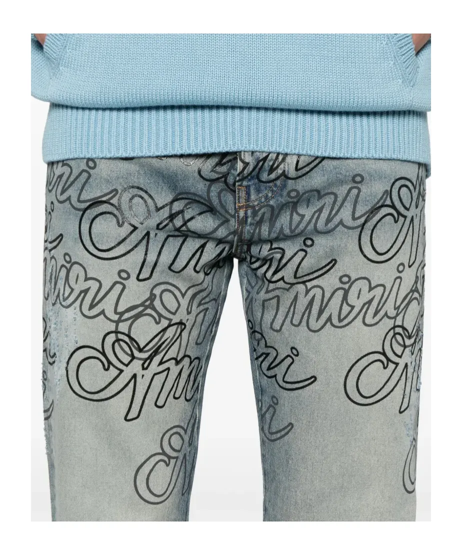 Letter Print Jeans