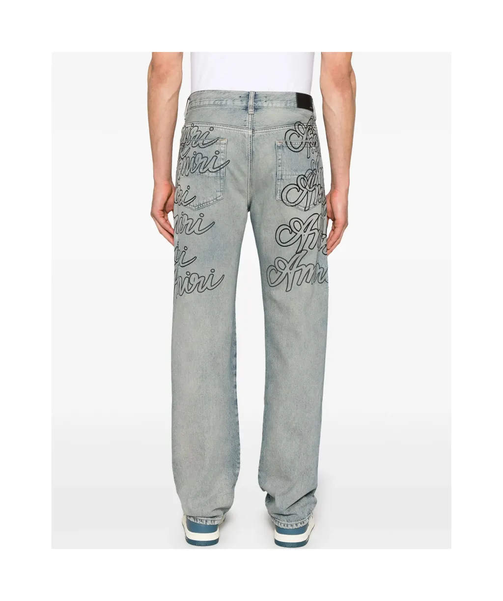 Letter Print Jeans