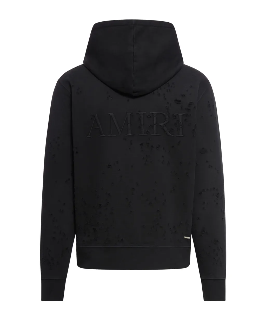 Ma Shotgun Logo Embroidered Distressed Hoodie