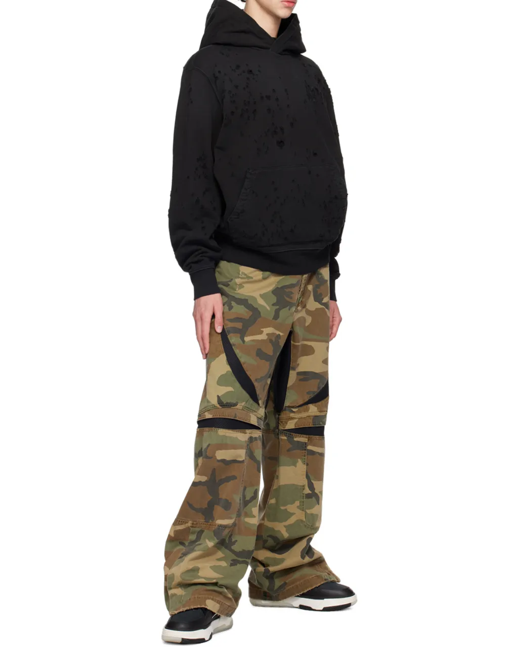 Ma Shotgun Logo Embroidered Distressed Hoodie