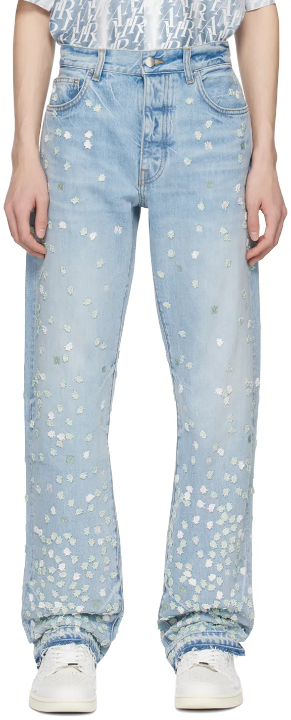 Spot-AppliquÉD Straight-Leg Jeans