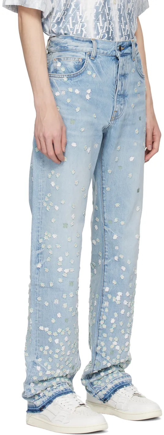 Spot-AppliquÉD Straight-Leg Jeans