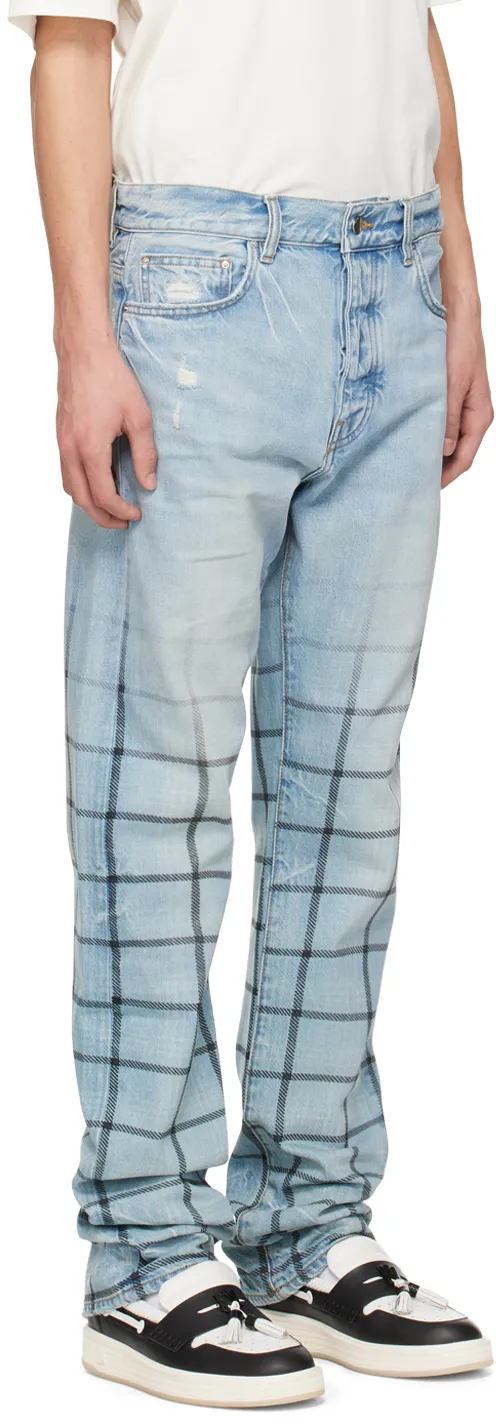 Faded Out Plaid Jeans