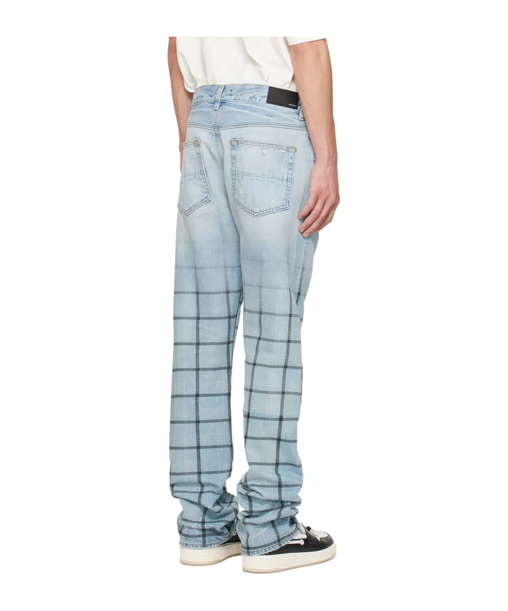 Faded Out Plaid Jeans