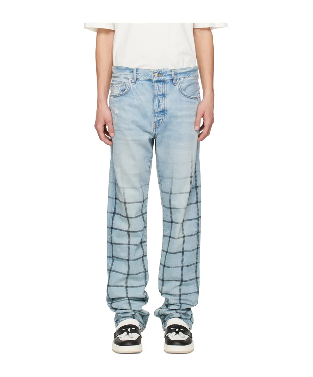 Faded Out Plaid Jeans
