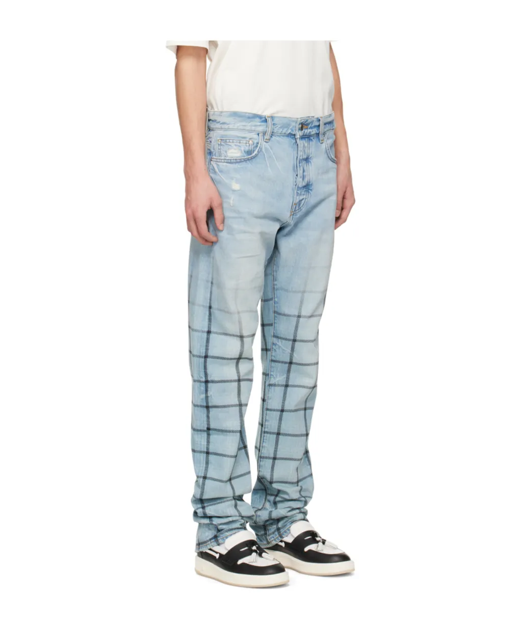 Faded Out Plaid Jeans