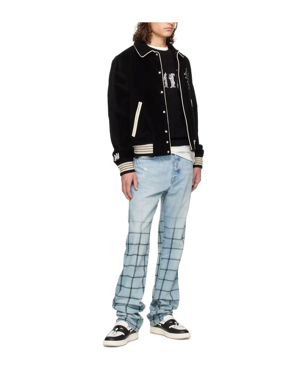 Faded Out Plaid Jeans