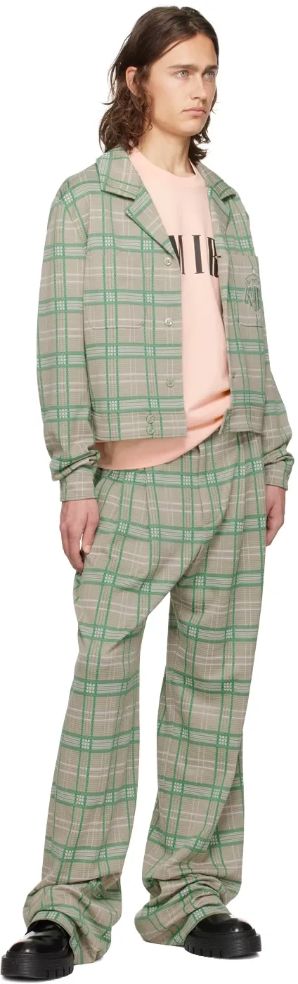 Double Pleat Checked Casual Pants