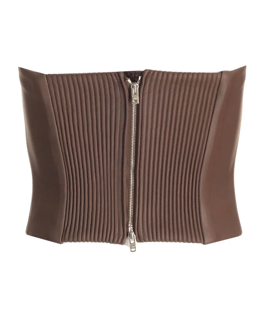Rib Pleated Tube Top