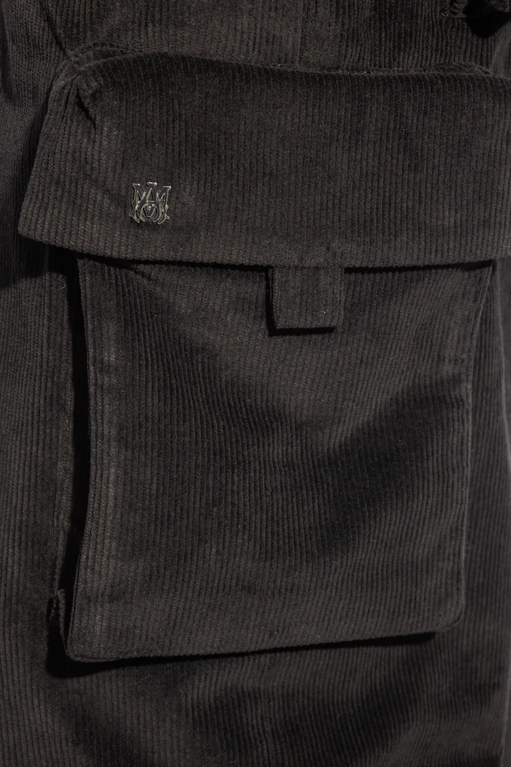 Mid-Rise Wide-Leg Corduroy Cargo Trousers